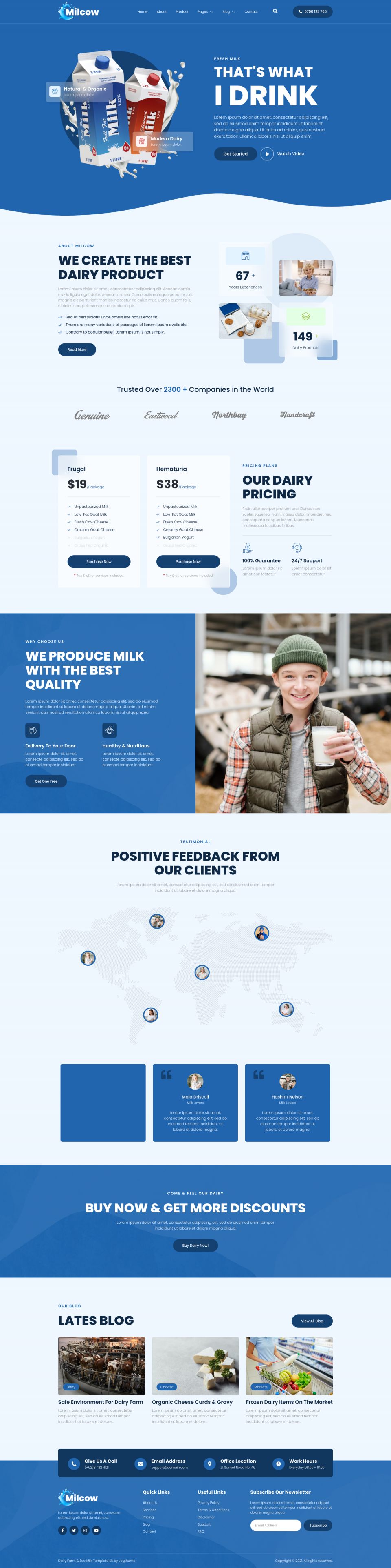 WordPress template ThemeForest Milcow