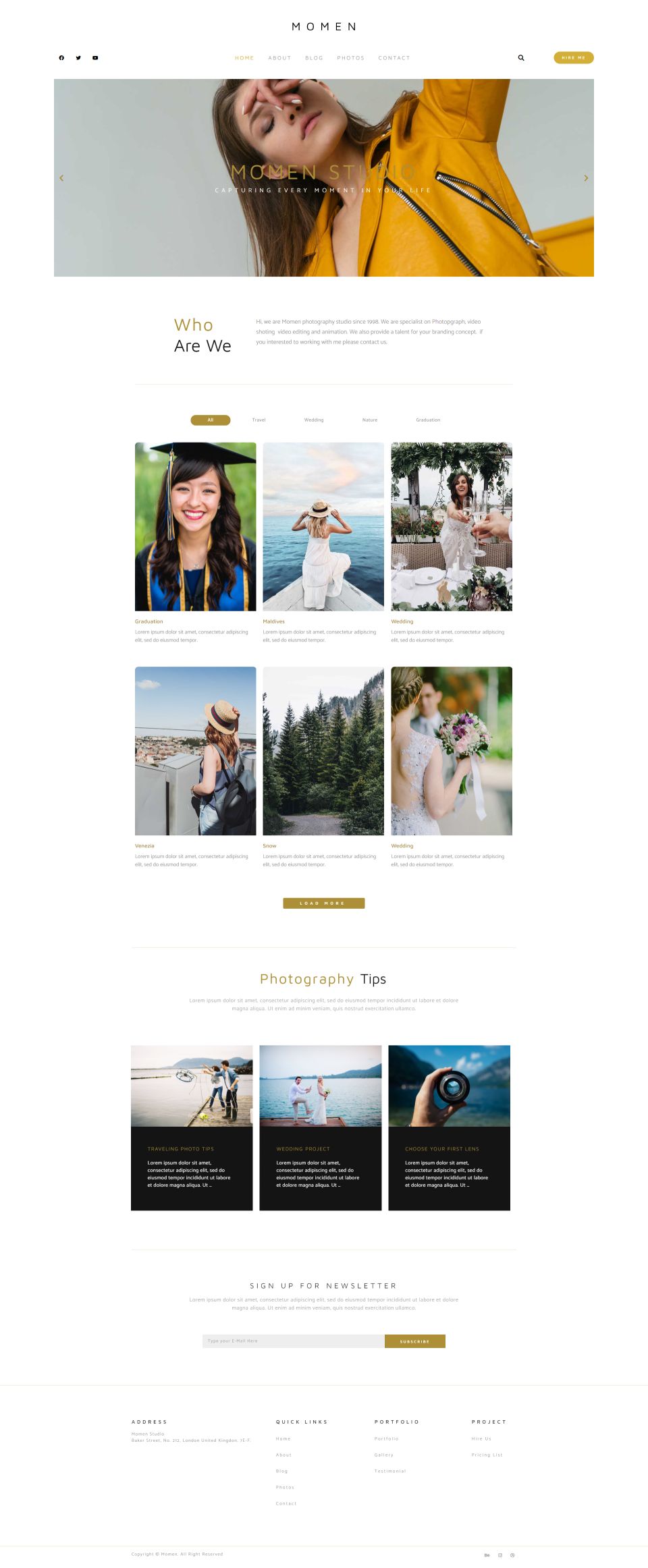 WordPress template ThemeForest Momen