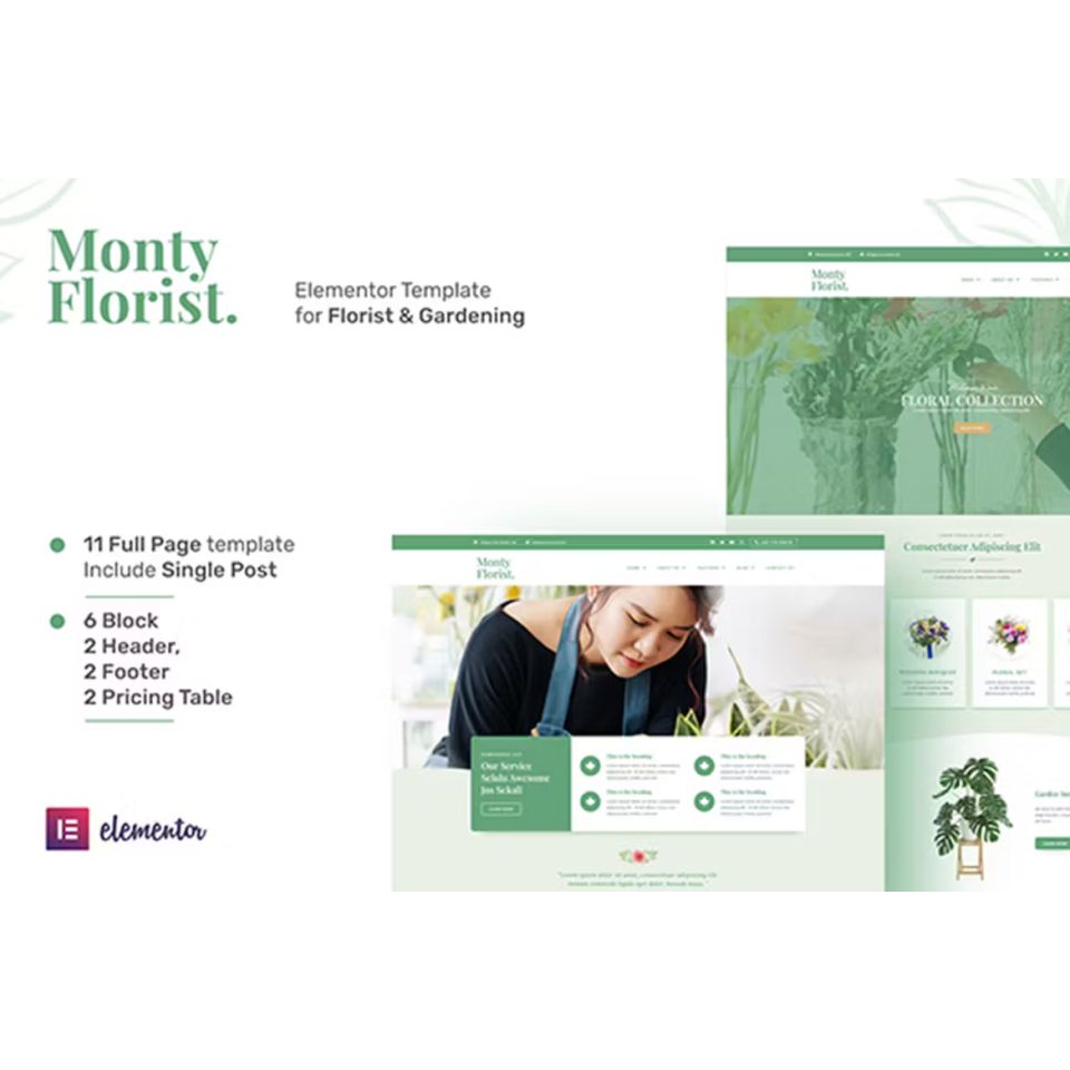 WordPress template ThemeForest Monty Florist