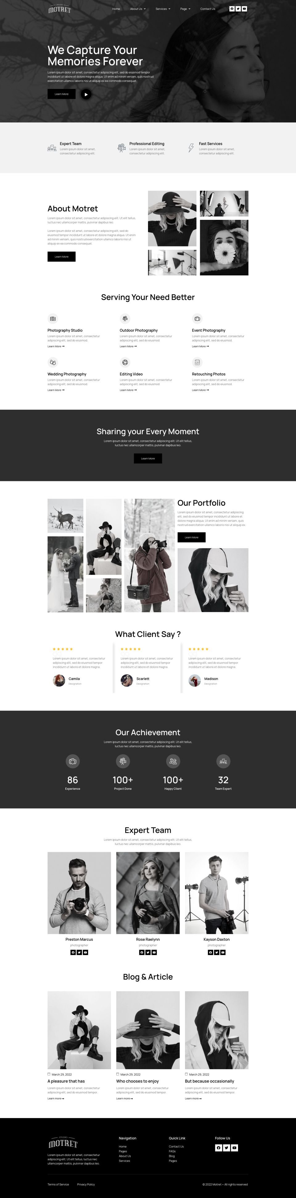 WordPress template ThemeForest Motret