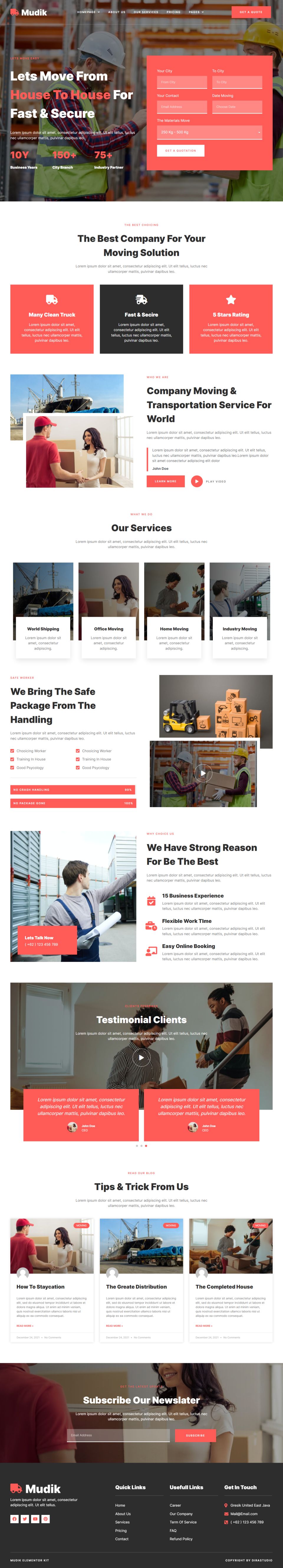 WordPress template ThemeForest Mudik