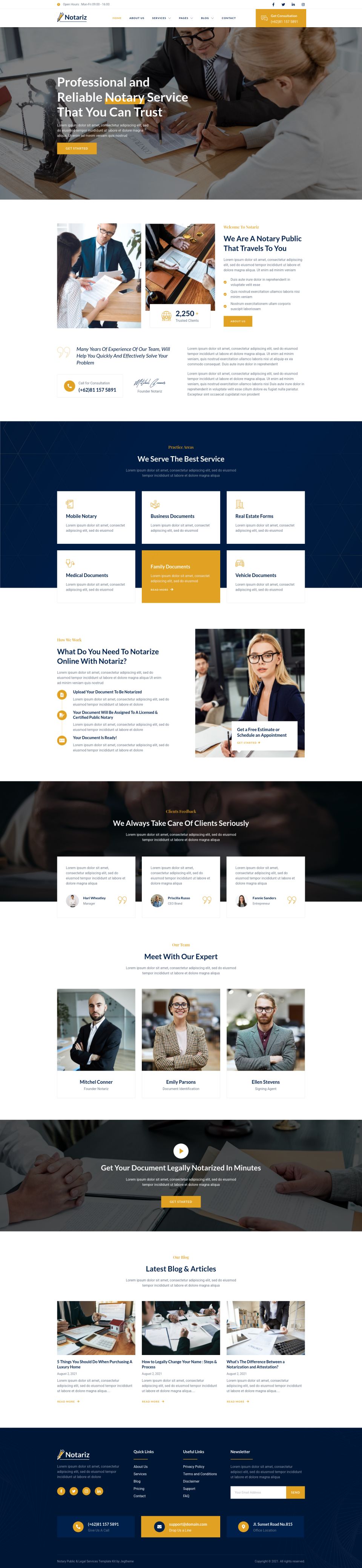 WordPress template ThemeForest Notariz