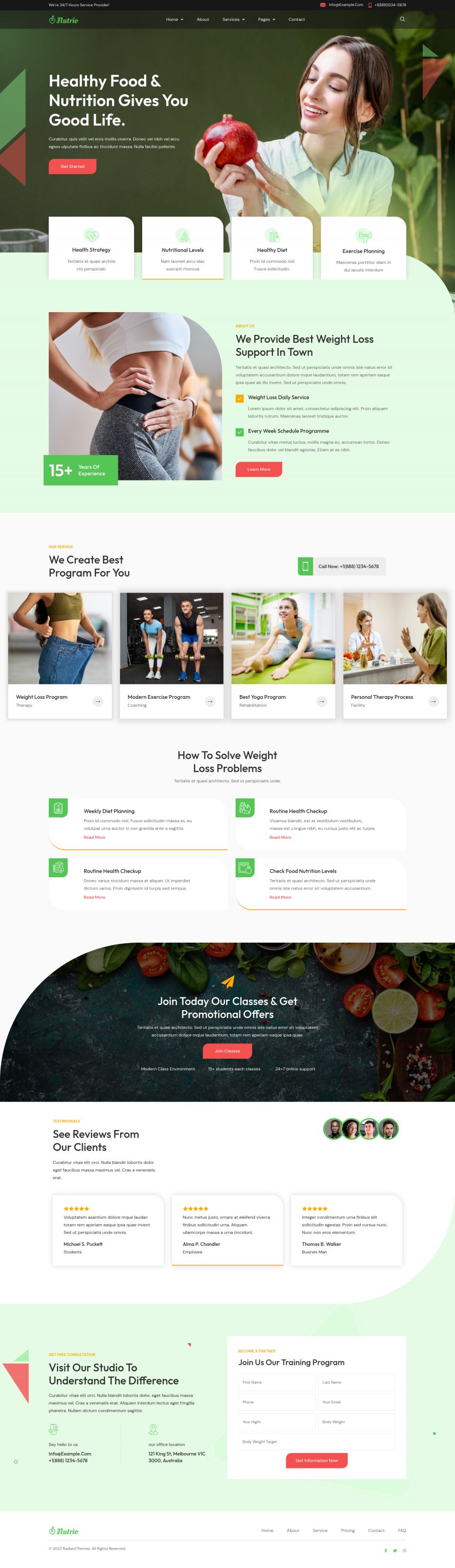 Template ThemeForest Nutrio WordPress template ThemeForest Nutrio