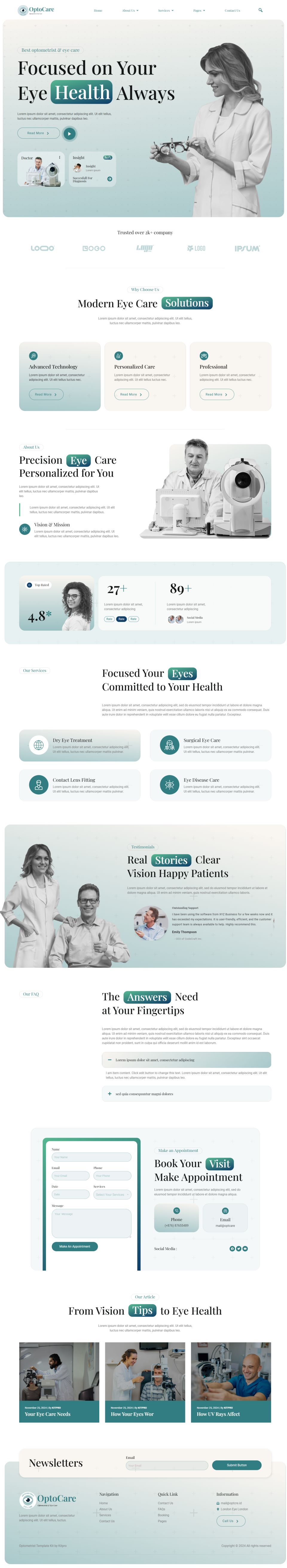 WordPress template ThemeForest Optocare