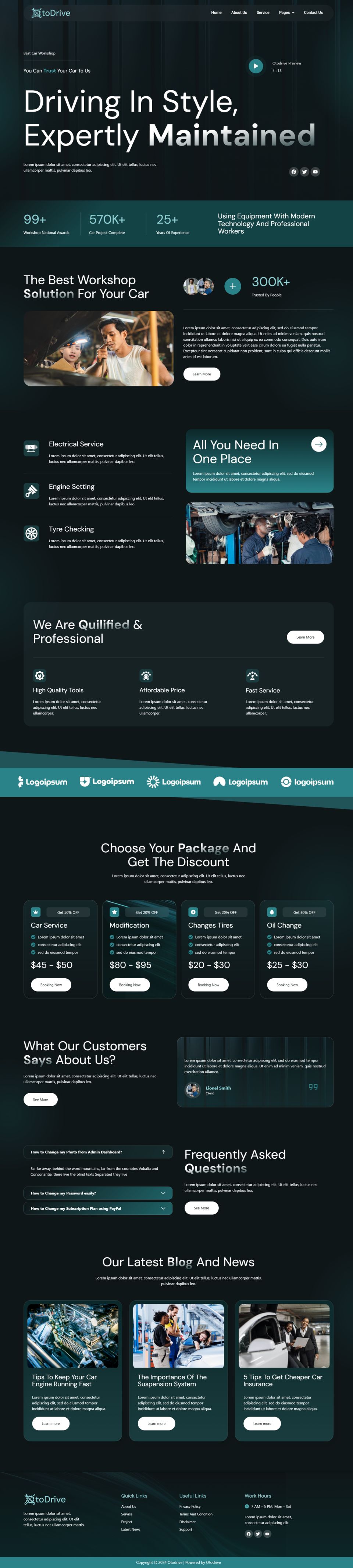 WordPress template ThemeForest Otodrive