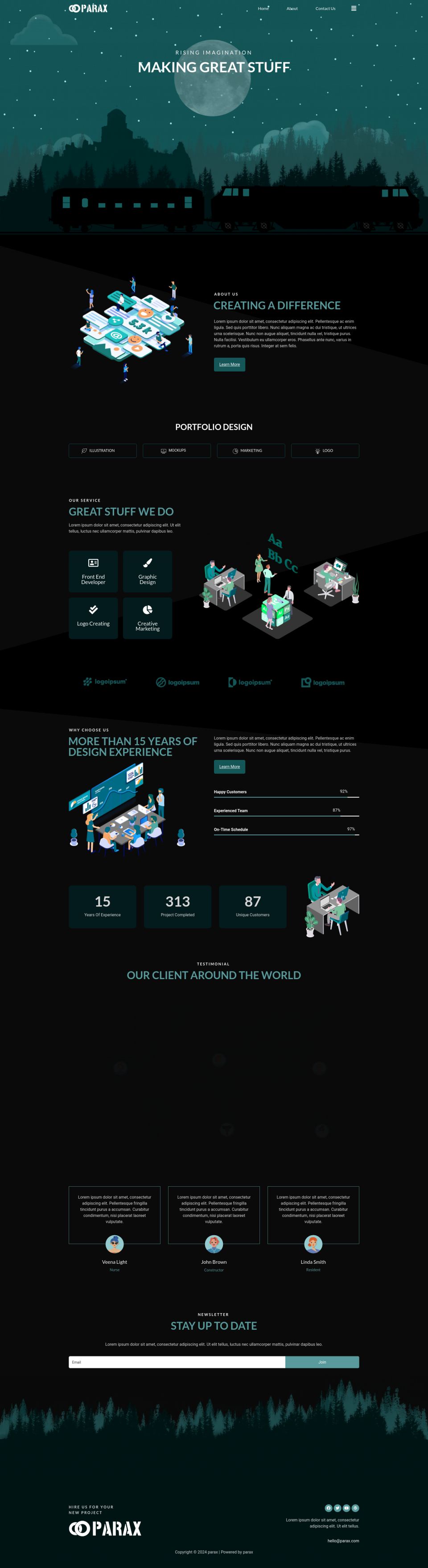 WordPress template ThemeForest Parax