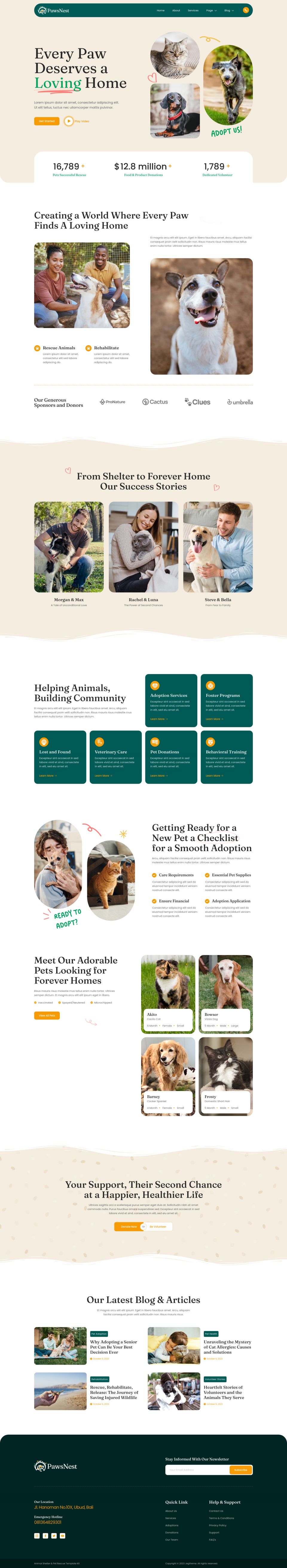 WordPress template ThemeForest PawsNest