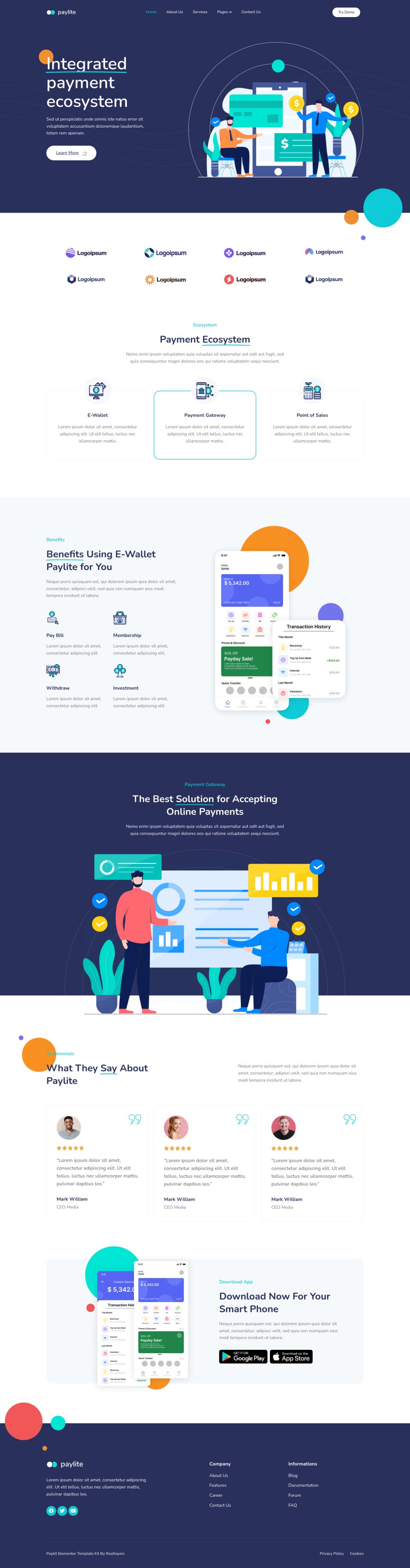 WordPress template ThemeForest Paylite