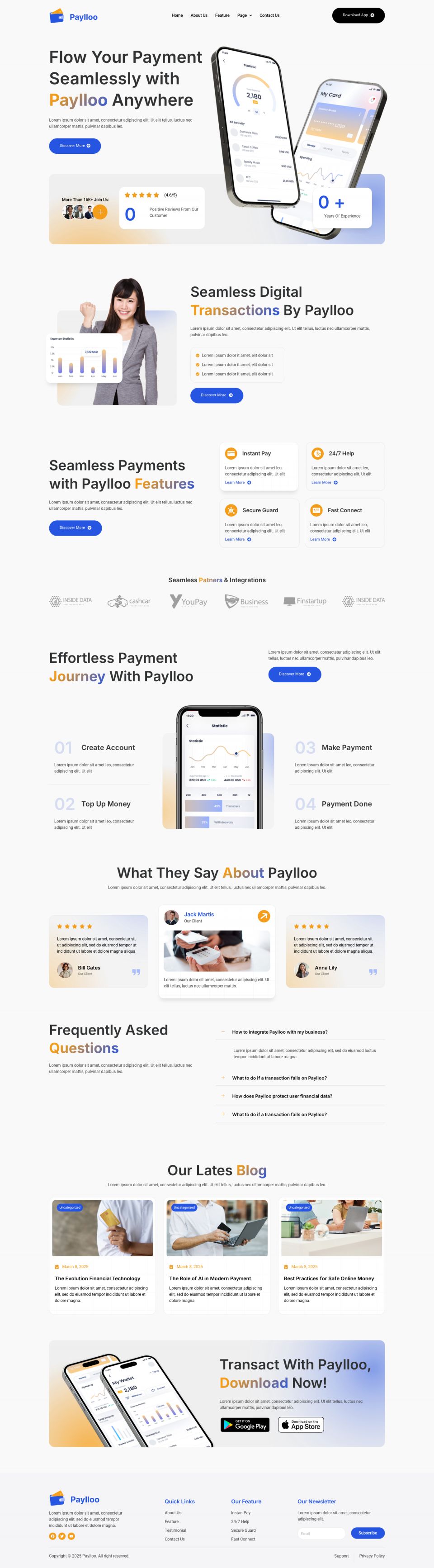 WordPress template ThemeForest Paylloo