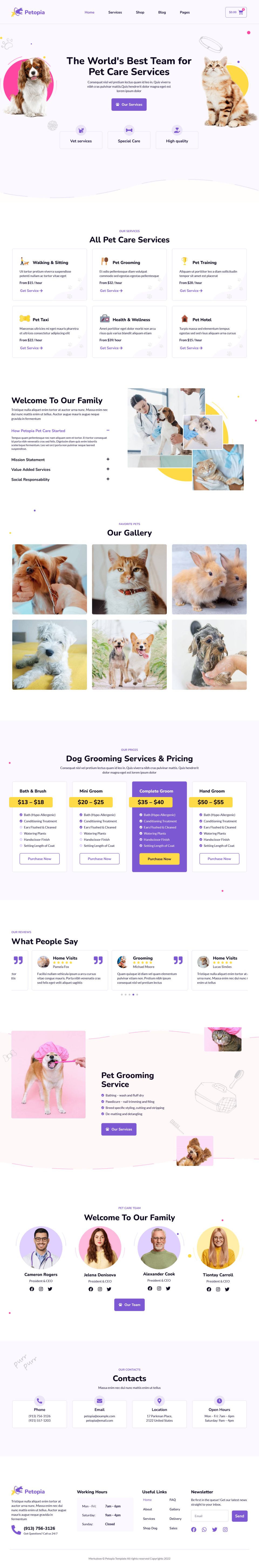 WordPress template ThemeForest Petopia