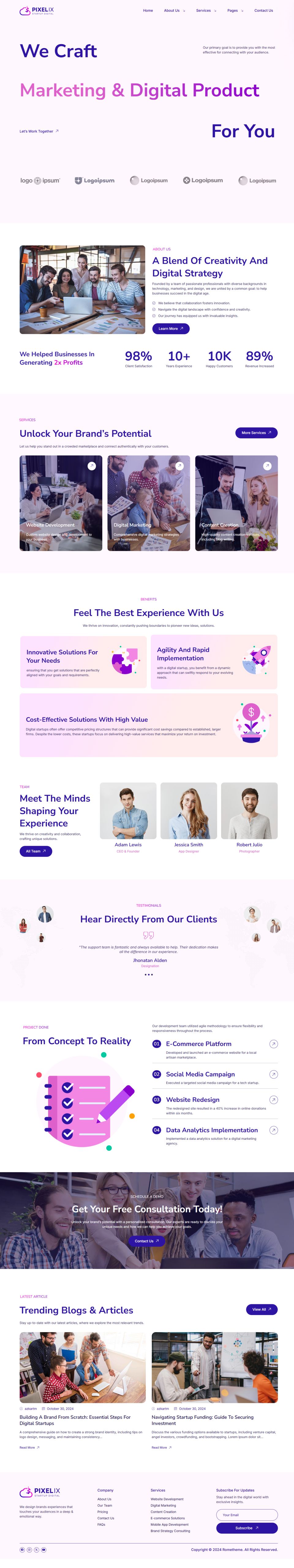 WordPress template ThemeForest Pixelix