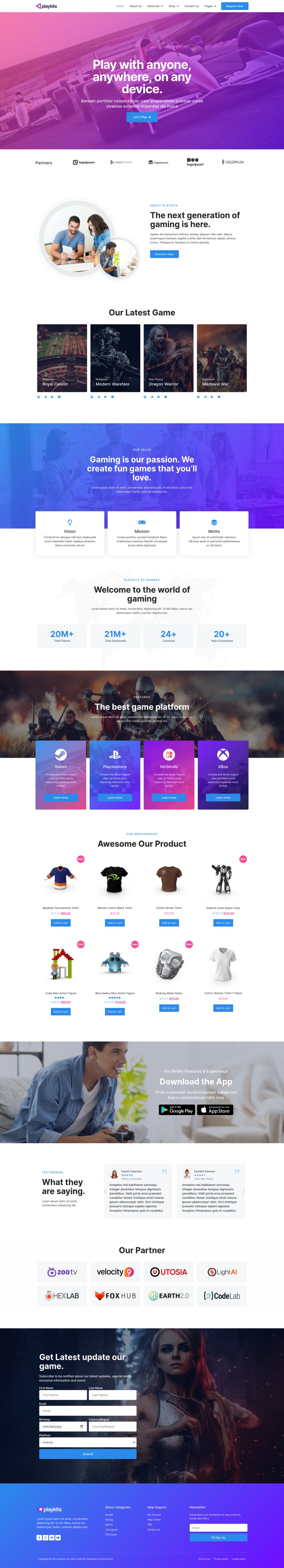 WordPress template ThemeForest Playkits