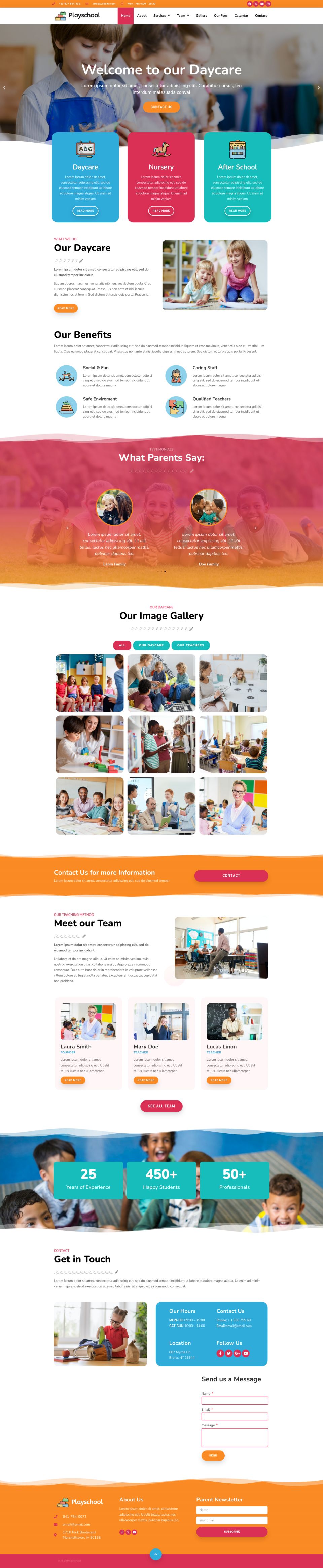 WordPress template ThemeForest Playschool