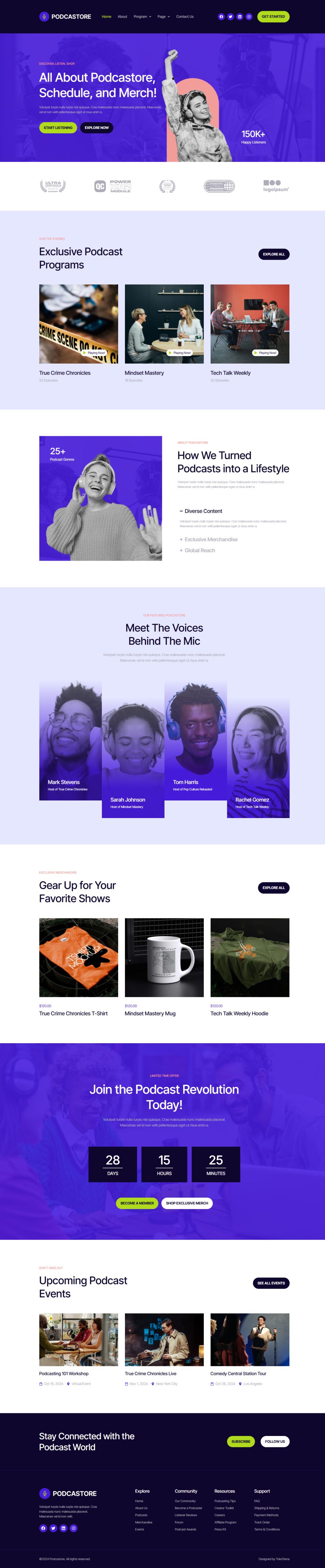 WordPress template ThemeForest Podcastore