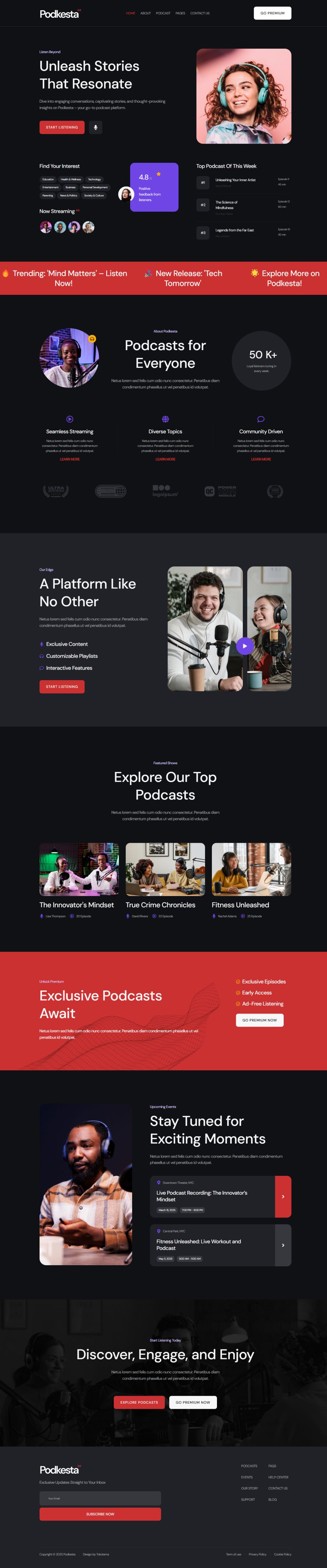 WordPress template ThemeForest Podkesta