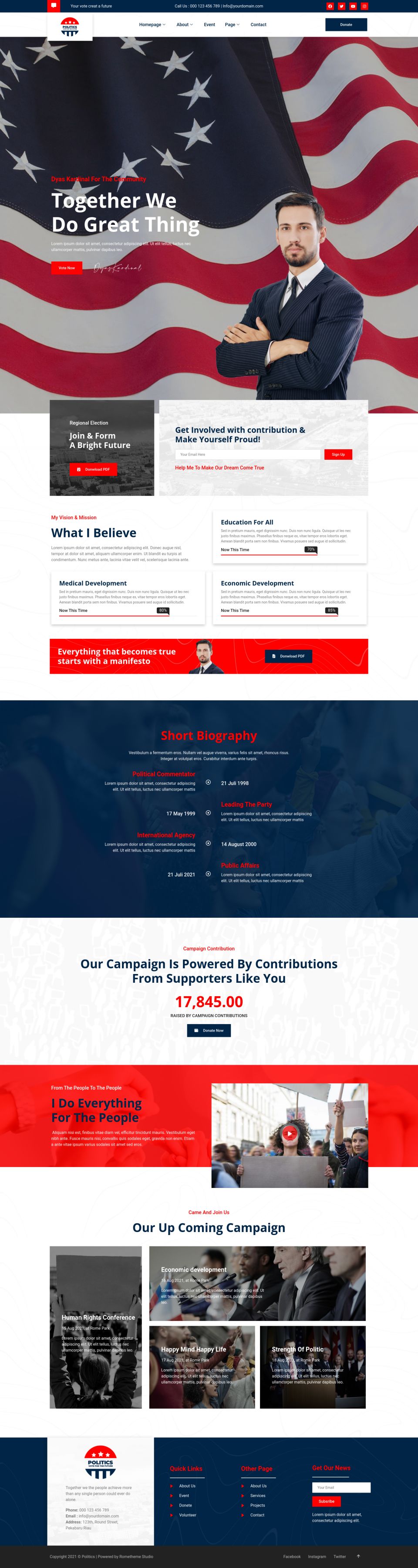 WordPress template ThemeForest Politics