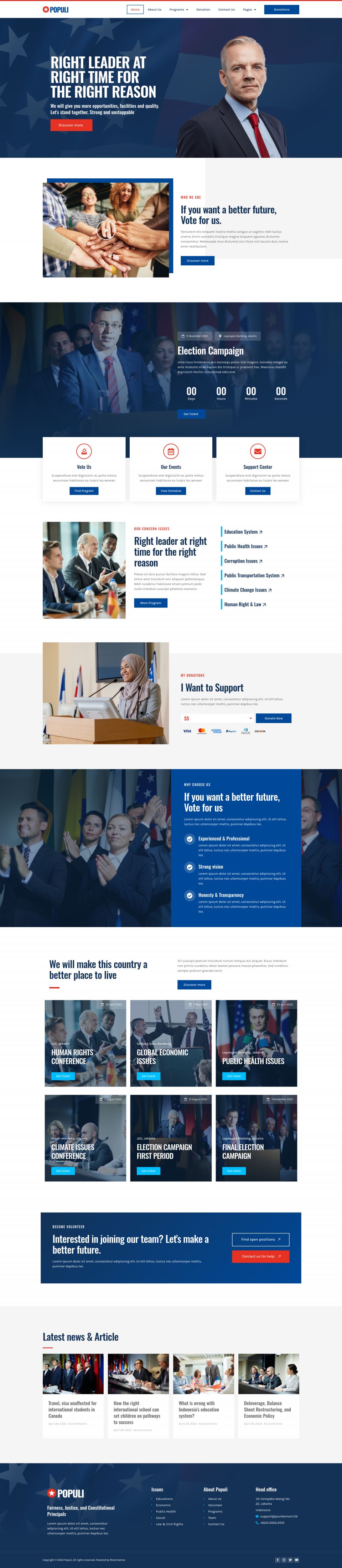 Template ThemeForest Populi WordPress template ThemeForest Populi