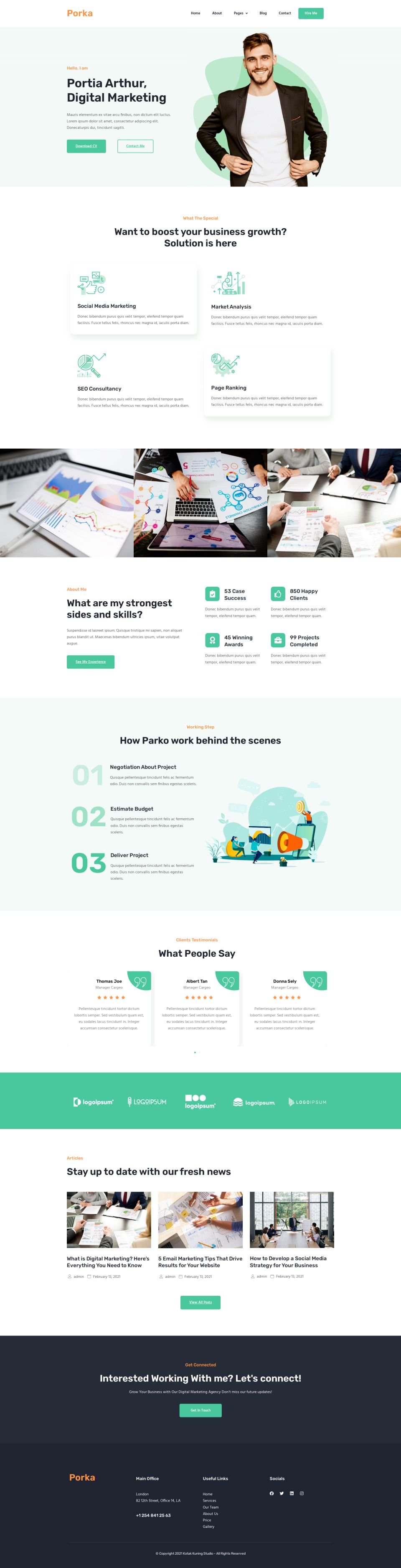 WordPress template ThemeForest Porka
