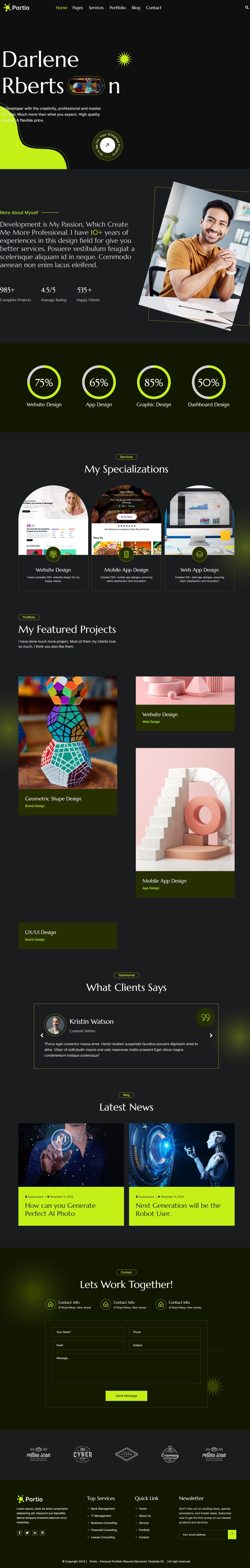 WordPress template ThemeForest Portio