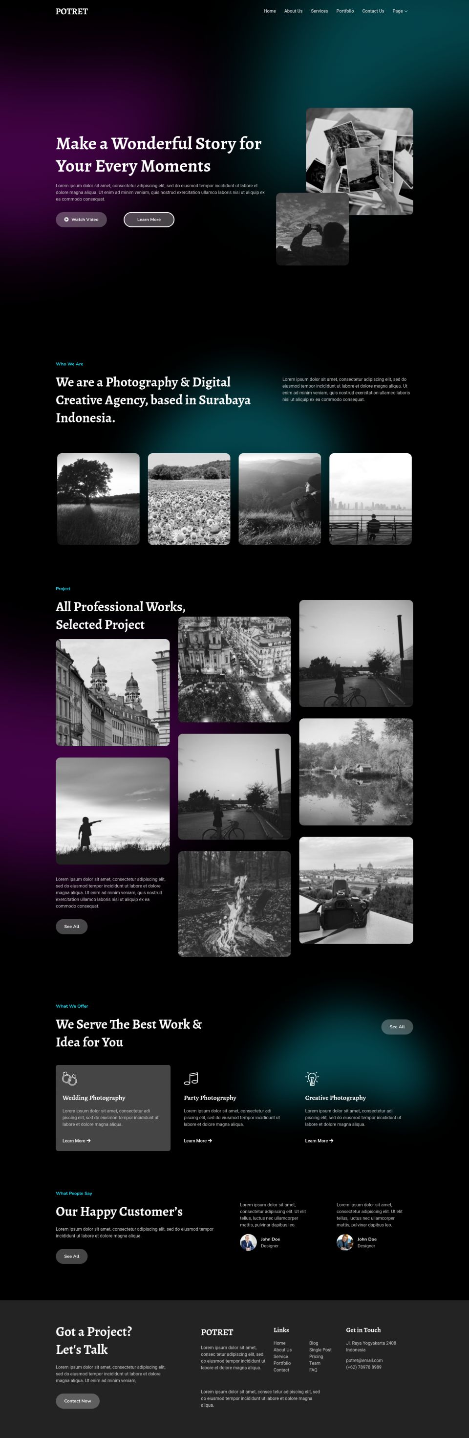 WordPress template ThemeForest Potret
