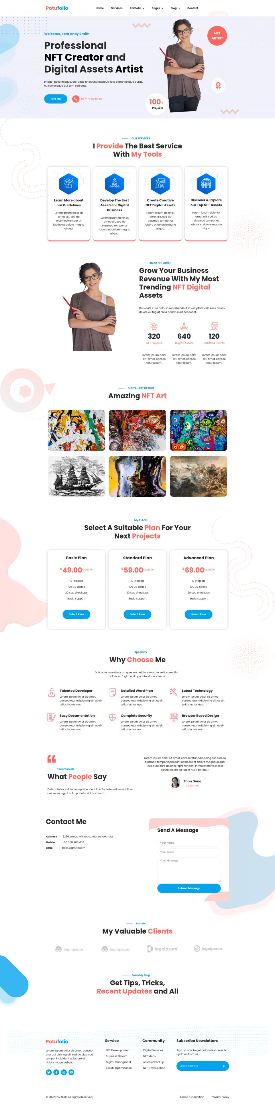 WordPress template ThemeForest Potufolio