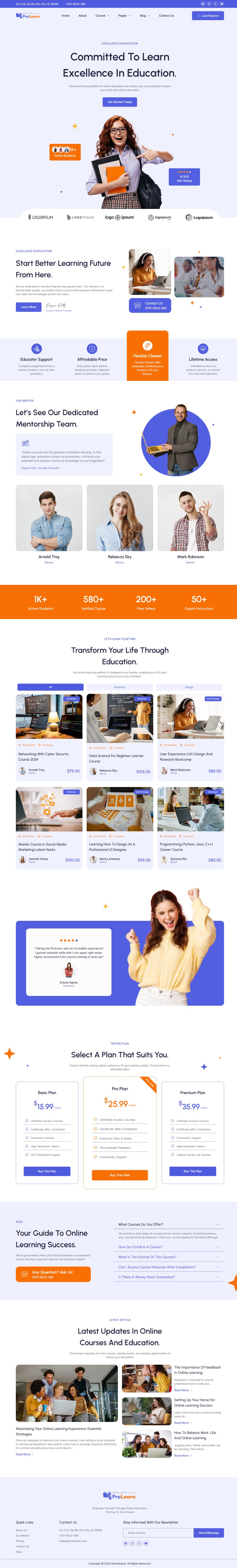 WordPress template ThemeForest Prolearn