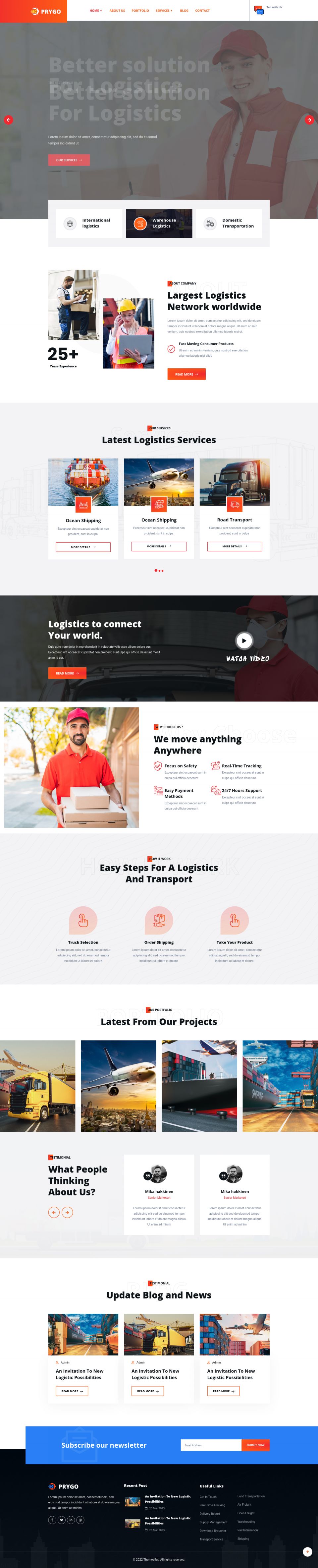 WordPress template ThemeForest Prygo