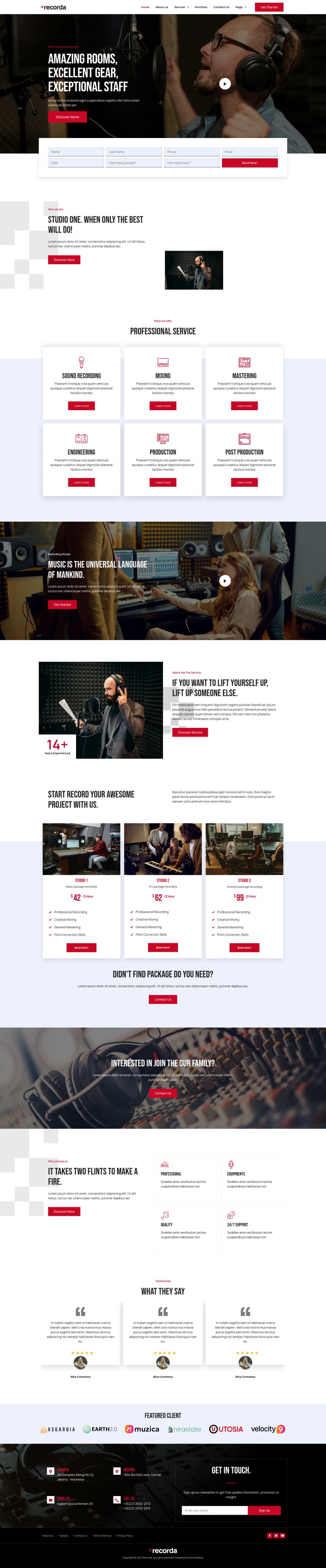 WordPress template ThemeForest Recorda