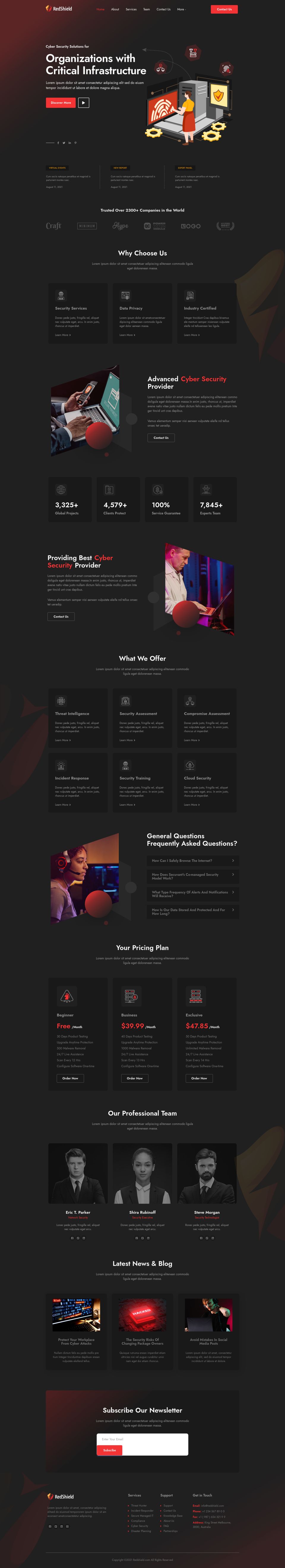 WordPress template ThemeForest RedShield