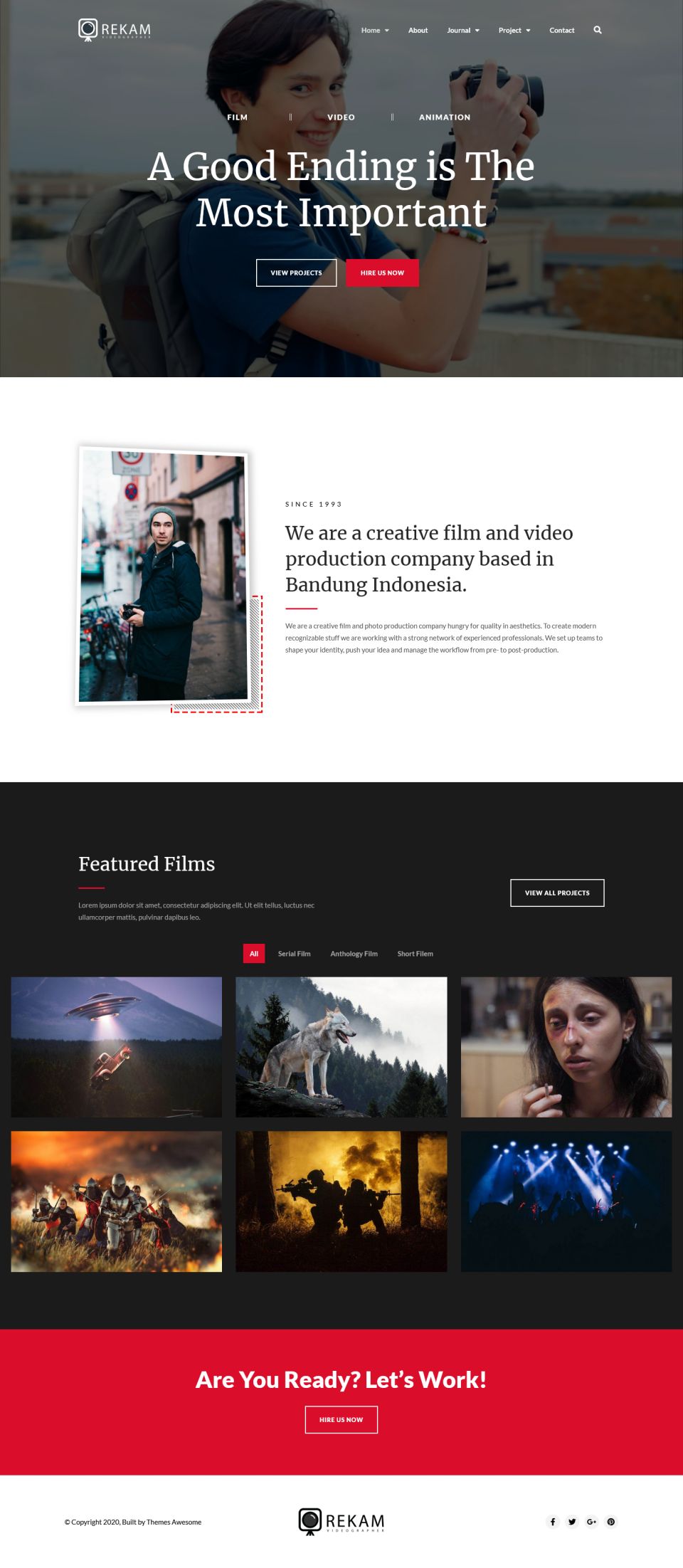 WordPress template ThemeForest Rekam Kit