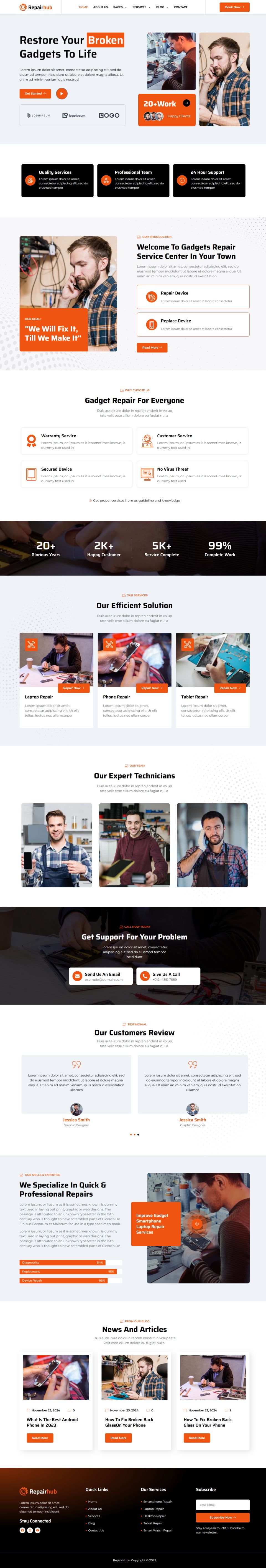 WordPress template ThemeForest RepairHub