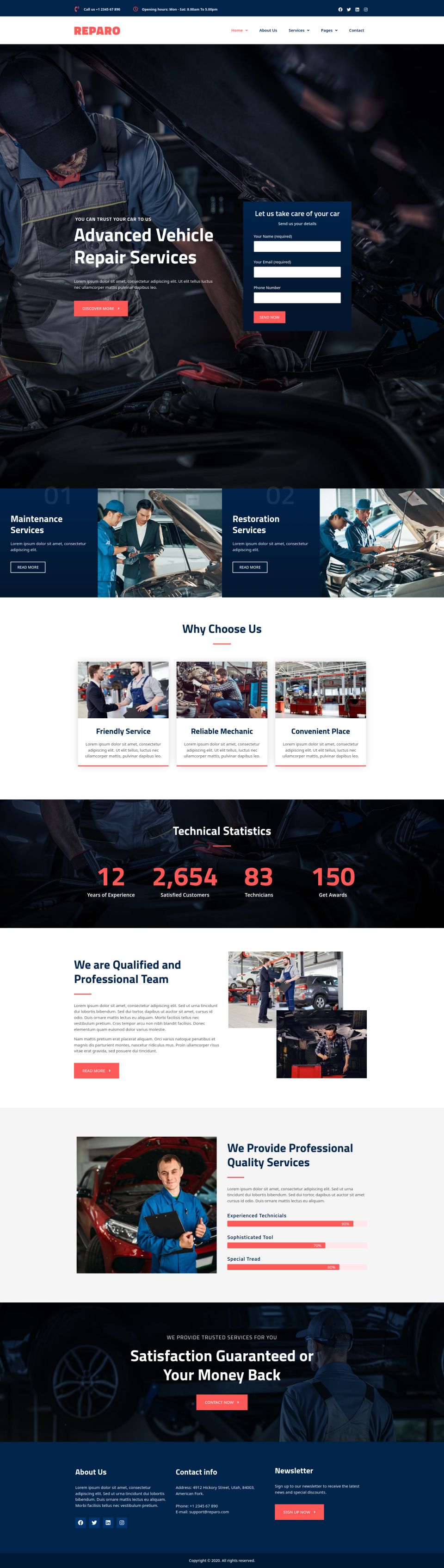 WordPress template ThemeForest Reparo