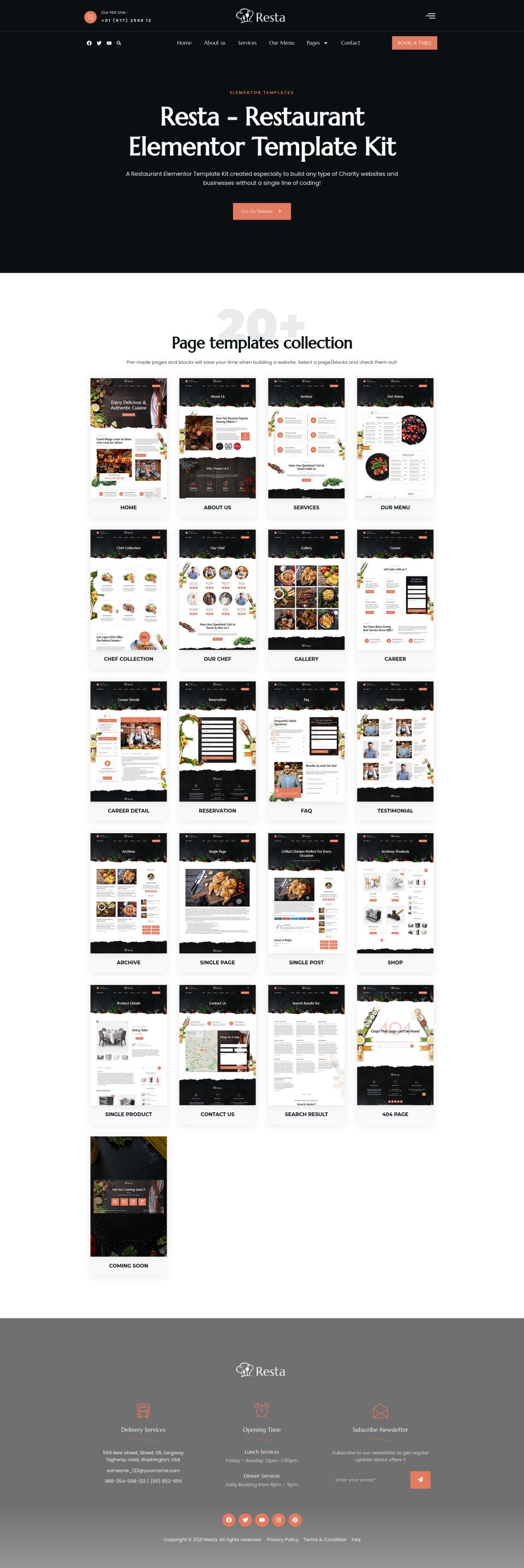 WordPress template ThemeForest Resta