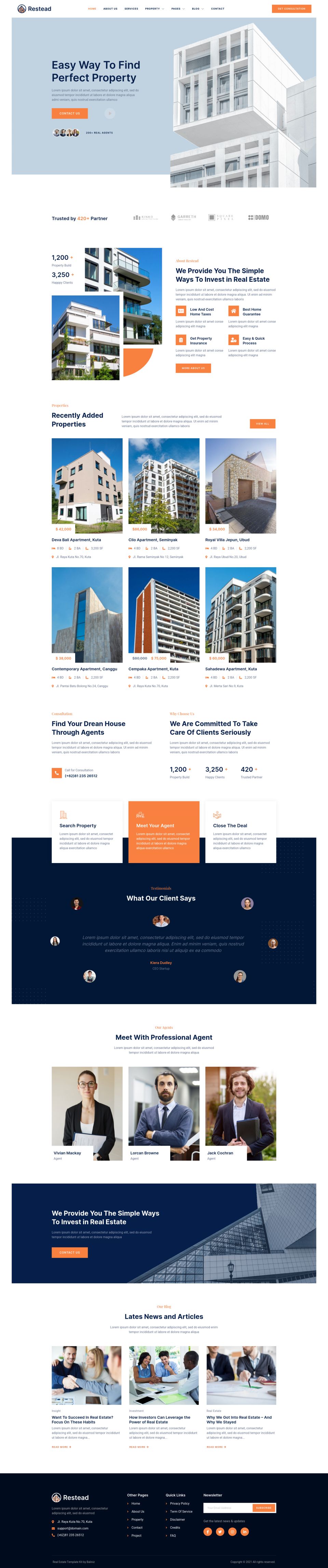 WordPress template ThemeForest Restead