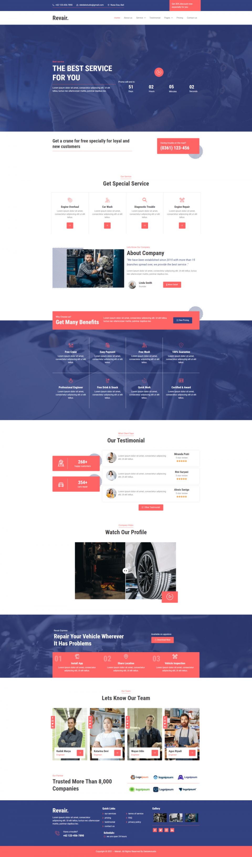 WordPress template ThemeForest Revair