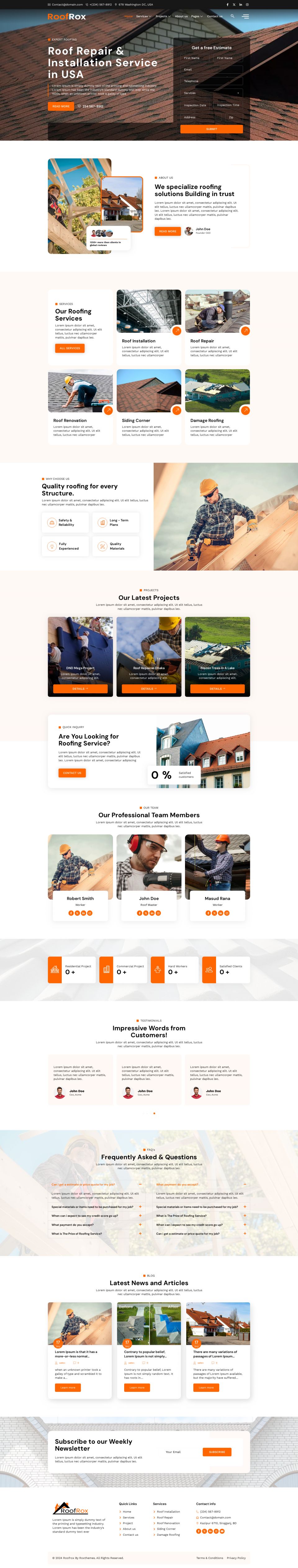 WordPress template ThemeForest Roofrox