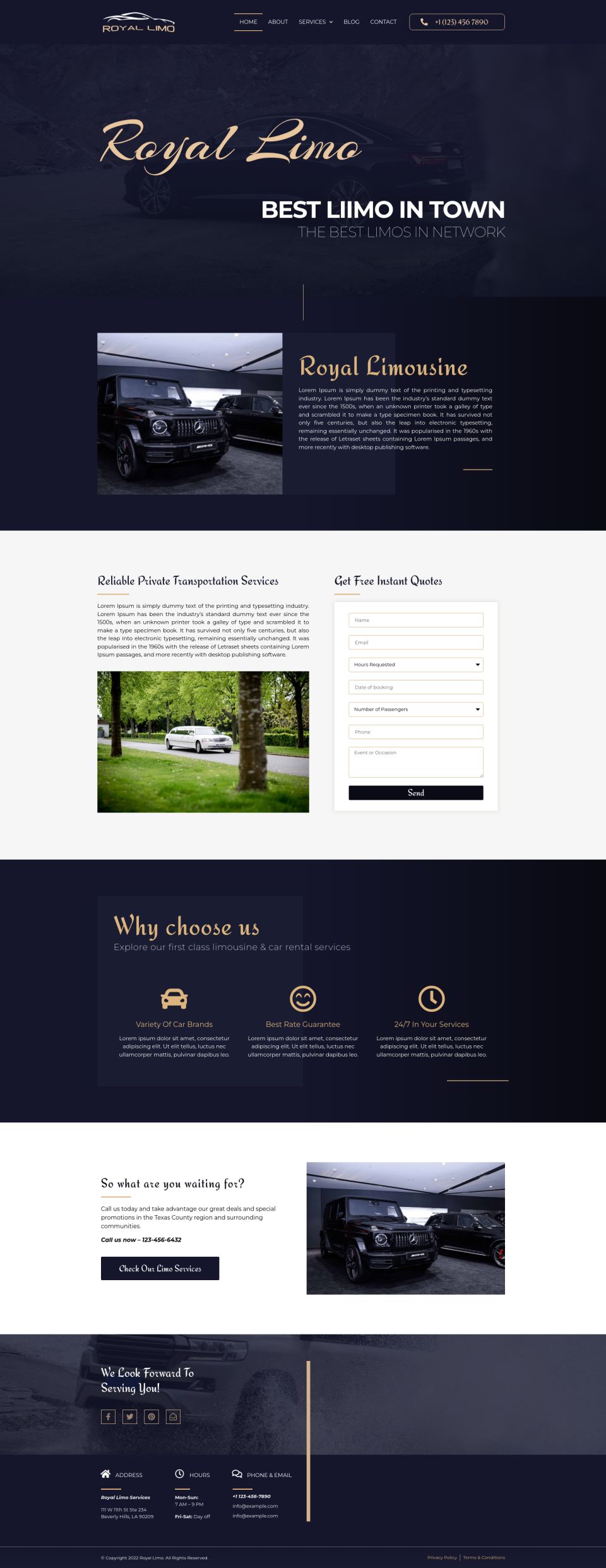 WordPress template ThemeForest Royal Limo