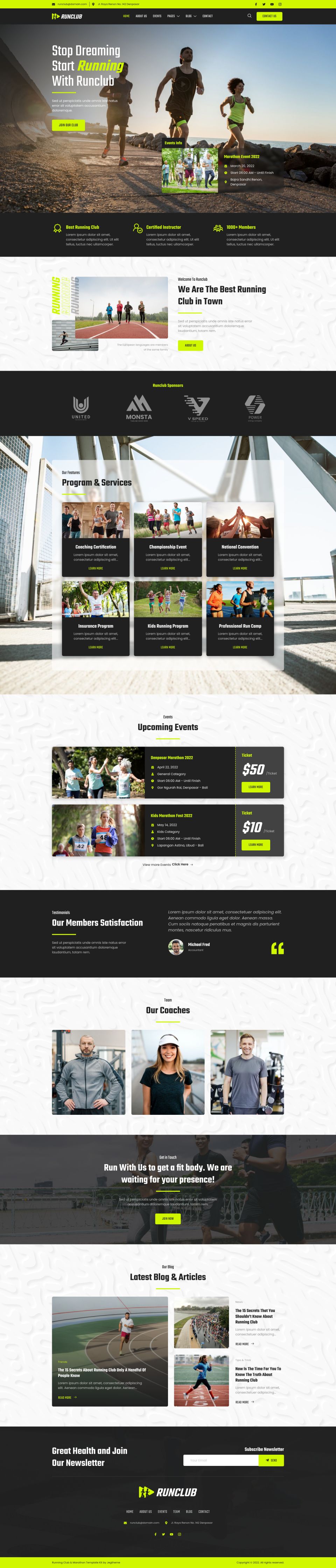 WordPress template ThemeForest Runclub