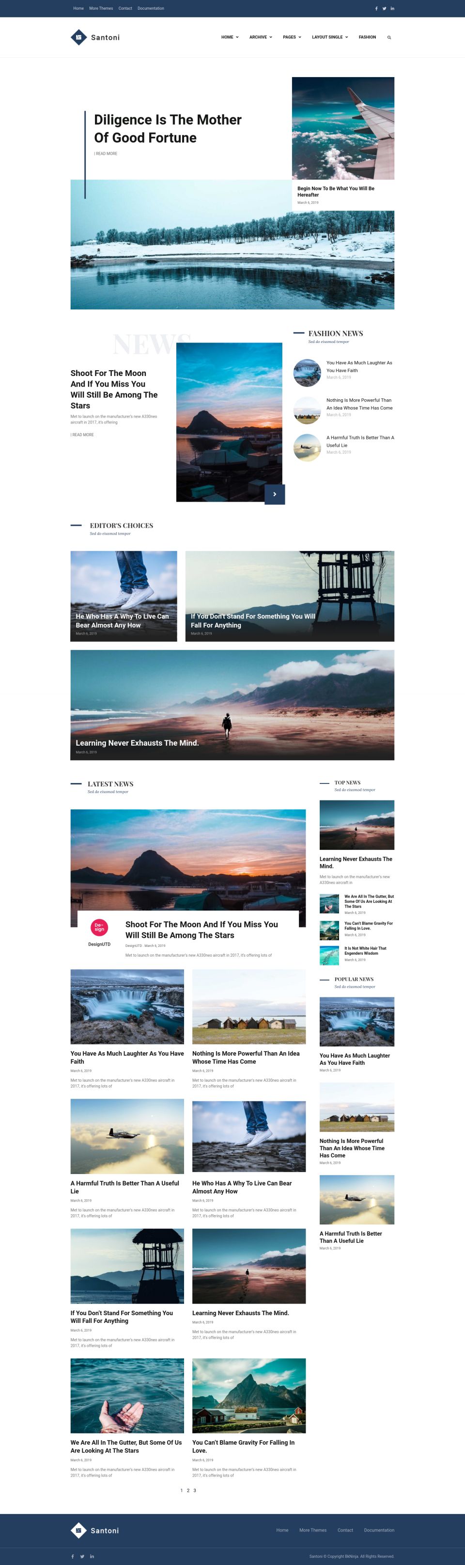 WordPress template ThemeForest Santoni