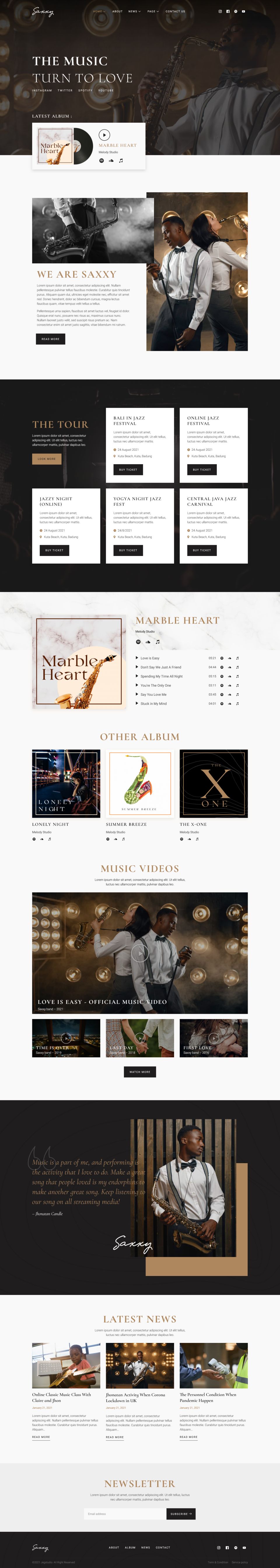 WordPress template ThemeForest Saxxy