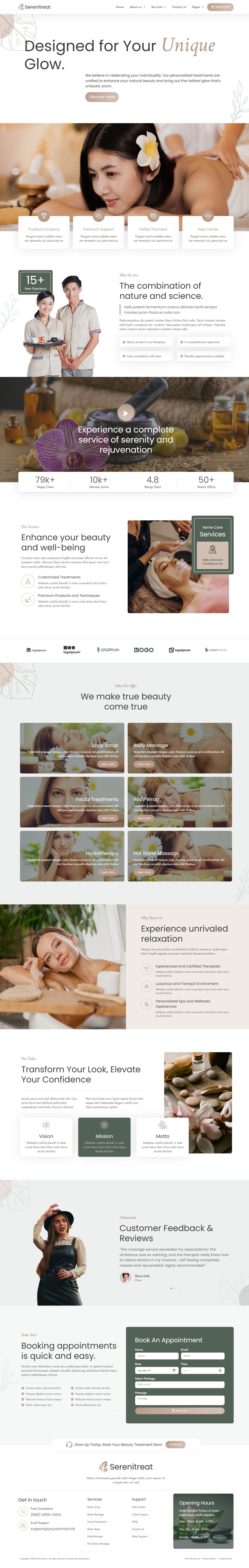 WordPress template ThemeForest SereniTreat
