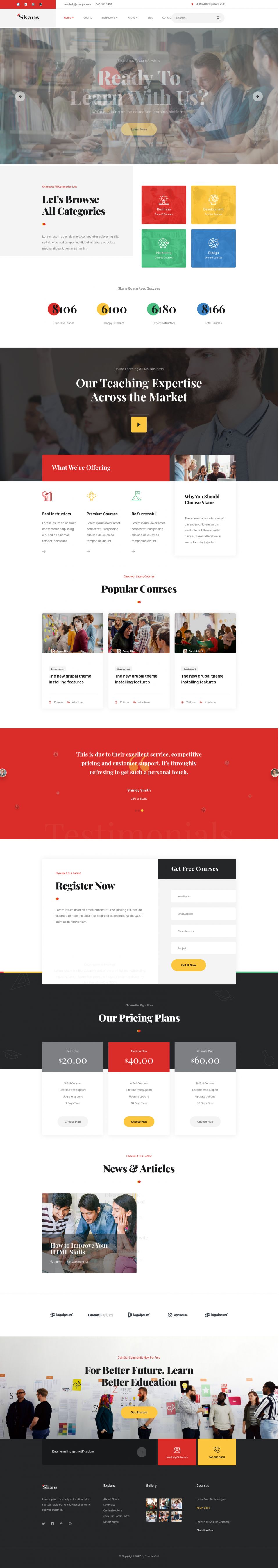 WordPress template ThemeForest Skans