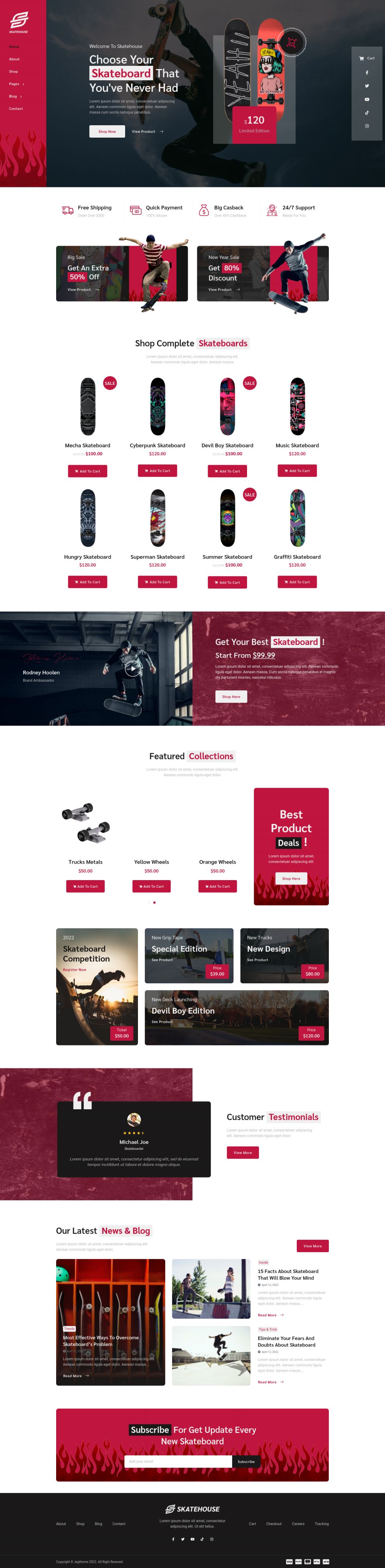 WordPress template ThemeForest Skatehouse