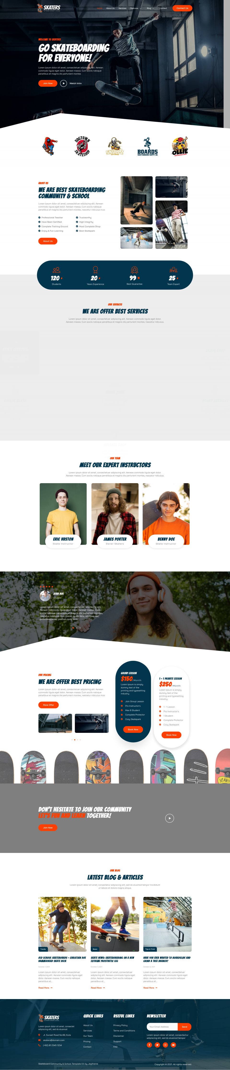 WordPress template ThemeForest Skaters