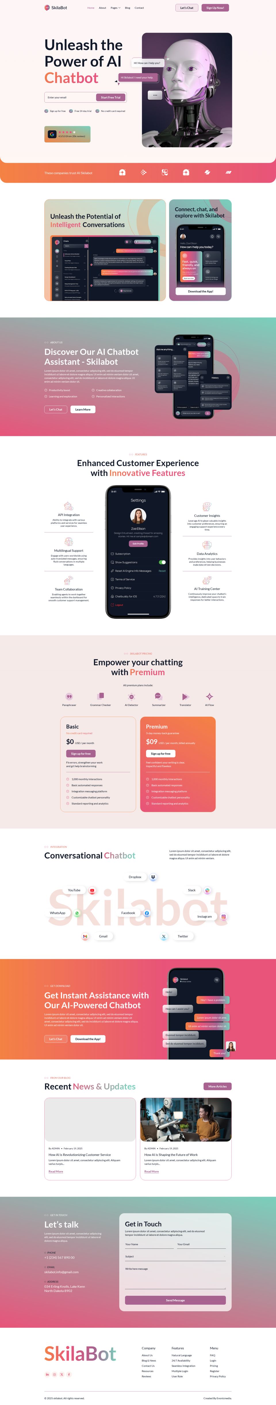 WordPress template ThemeForest Skilabot