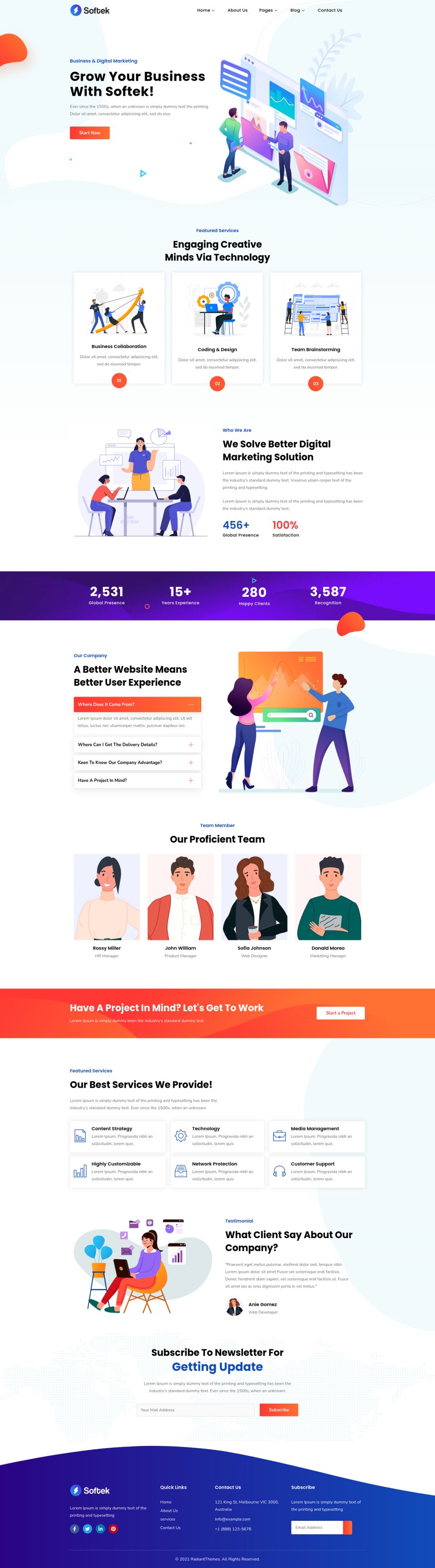 WordPress template ThemeForest Softek