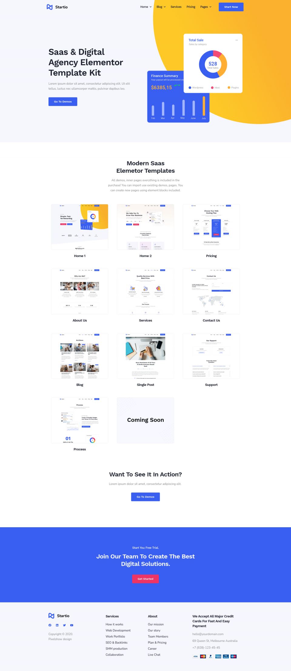 WordPress template ThemeForest Startio