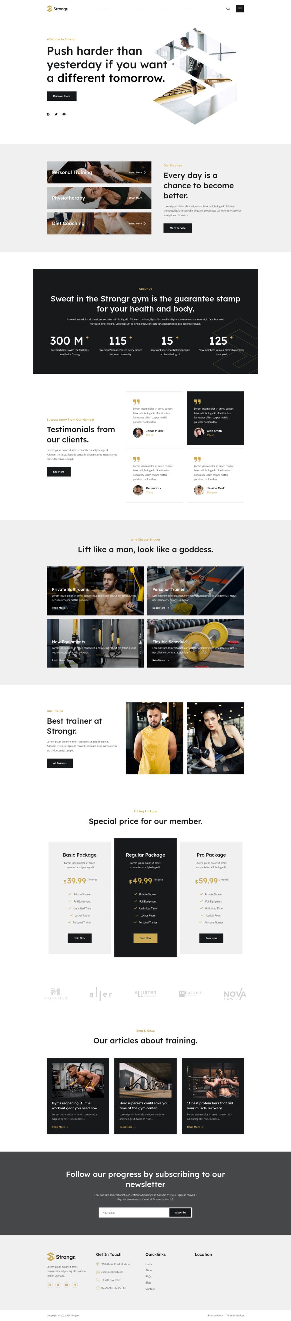 WordPress template ThemeForest Strongr
