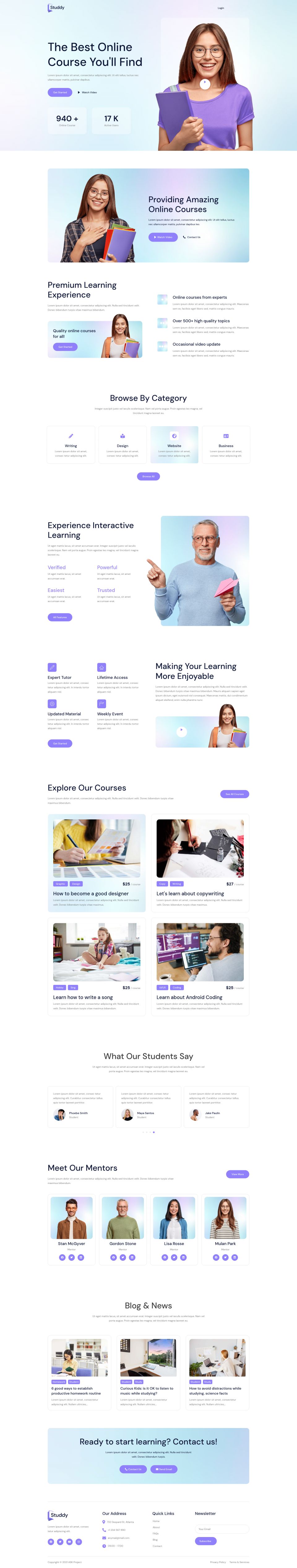 WordPress template ThemeForest Studdy