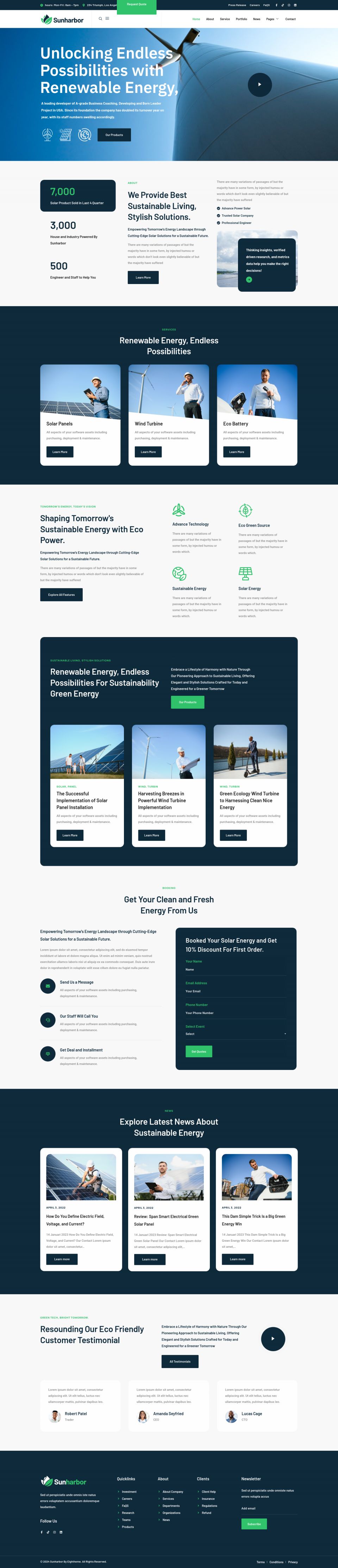 WordPress template ThemeForest SunHarbor